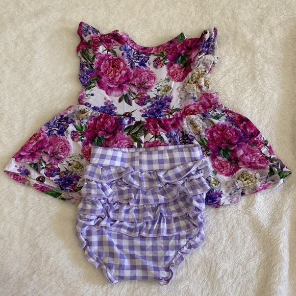 Posh Peanut Bella Peplum Bummie Set - 6-12m - Picture 2 of 4